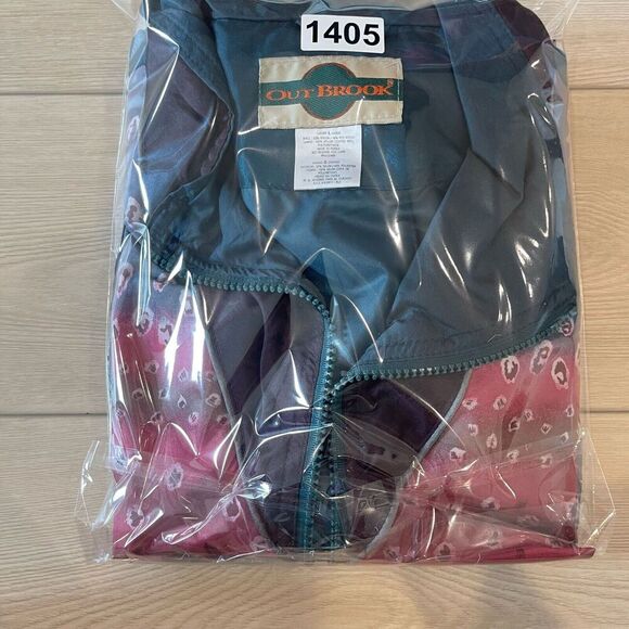 VTG 90's Windbreaker Bomber Jacket Womans L Colorblock Geometric Zip Hip Hop - Picture 7 of 7